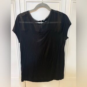 Loft Women’s Black Sheer Panel Top